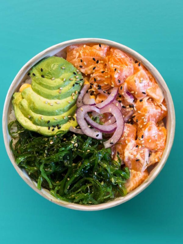 Flammed Salmon Poke